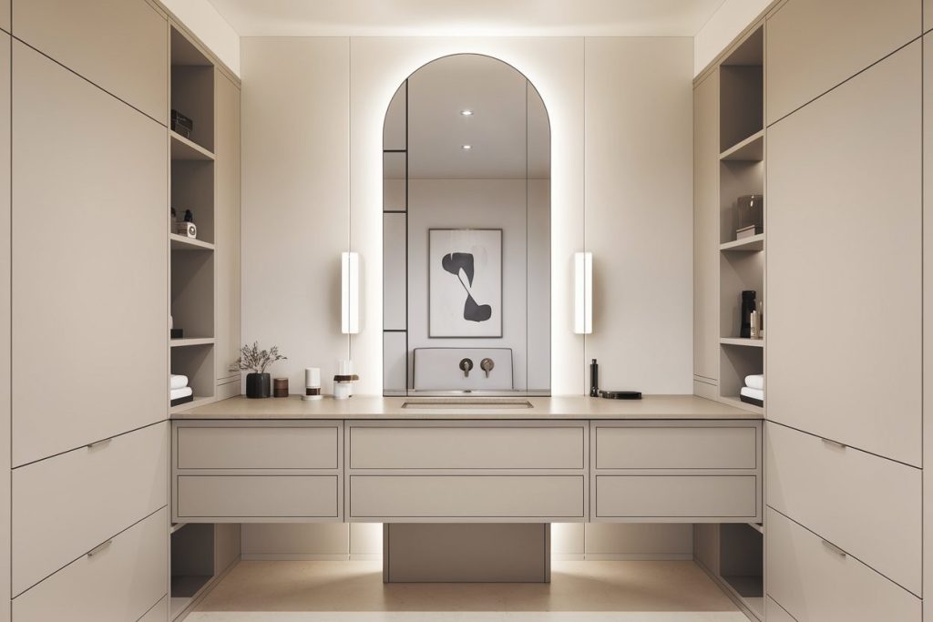 powder vanity room