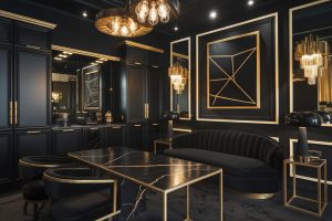 black and gold interior design