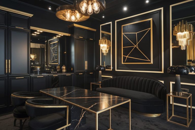 black and gold interior design