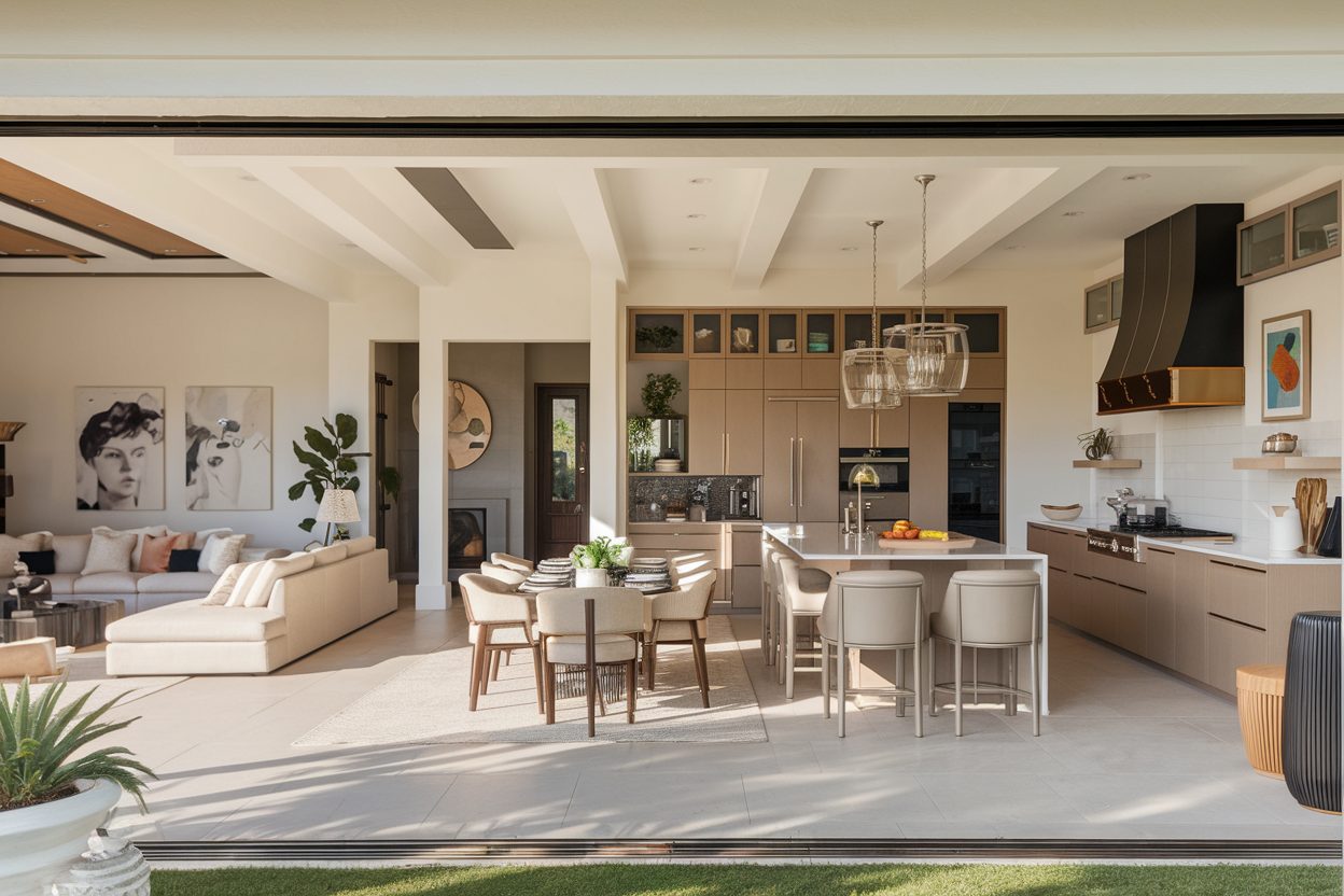 open concept kitchen living room