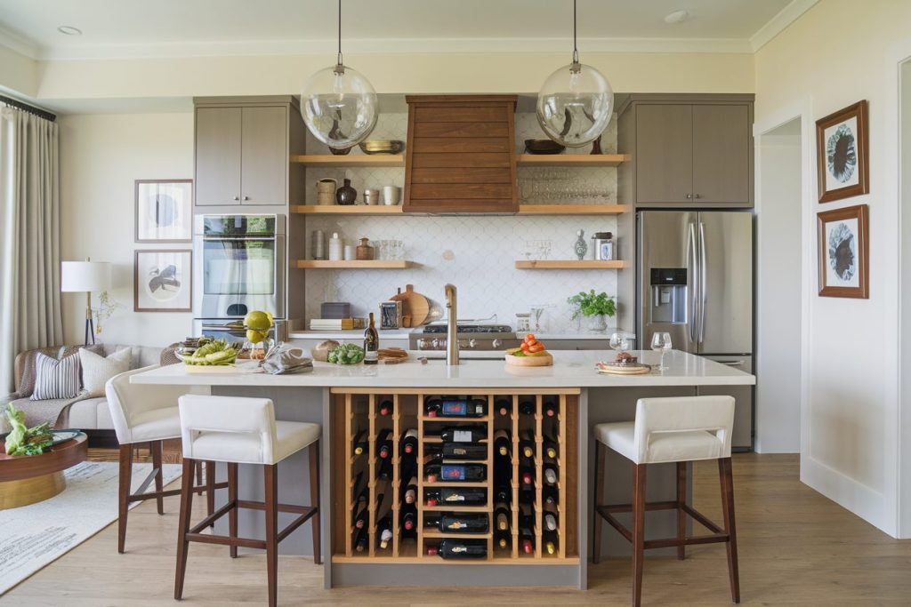 kitchen island with wine rack​