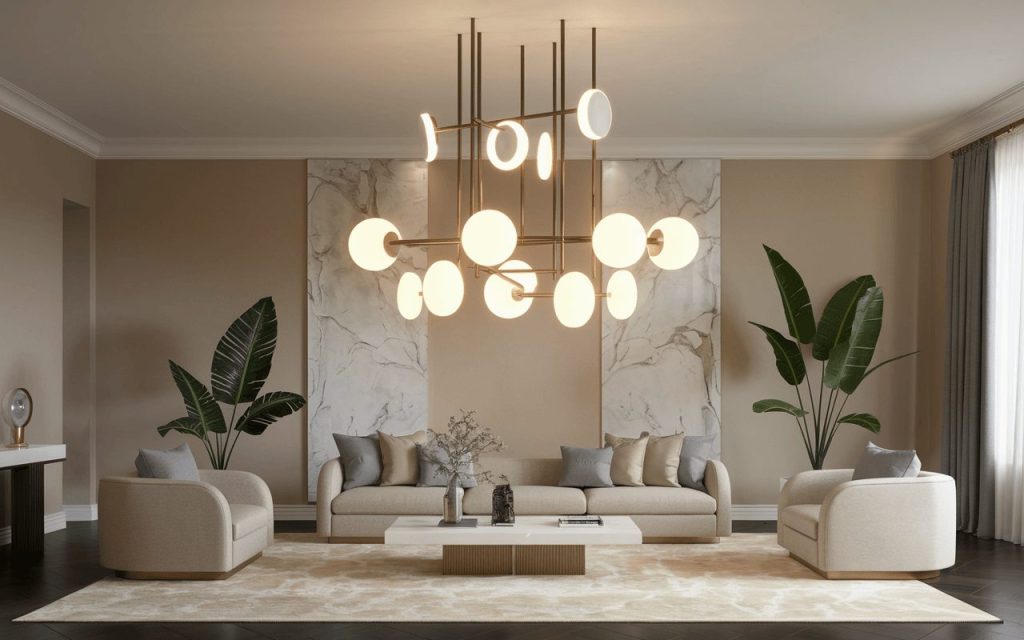 Chandelier in Living Room