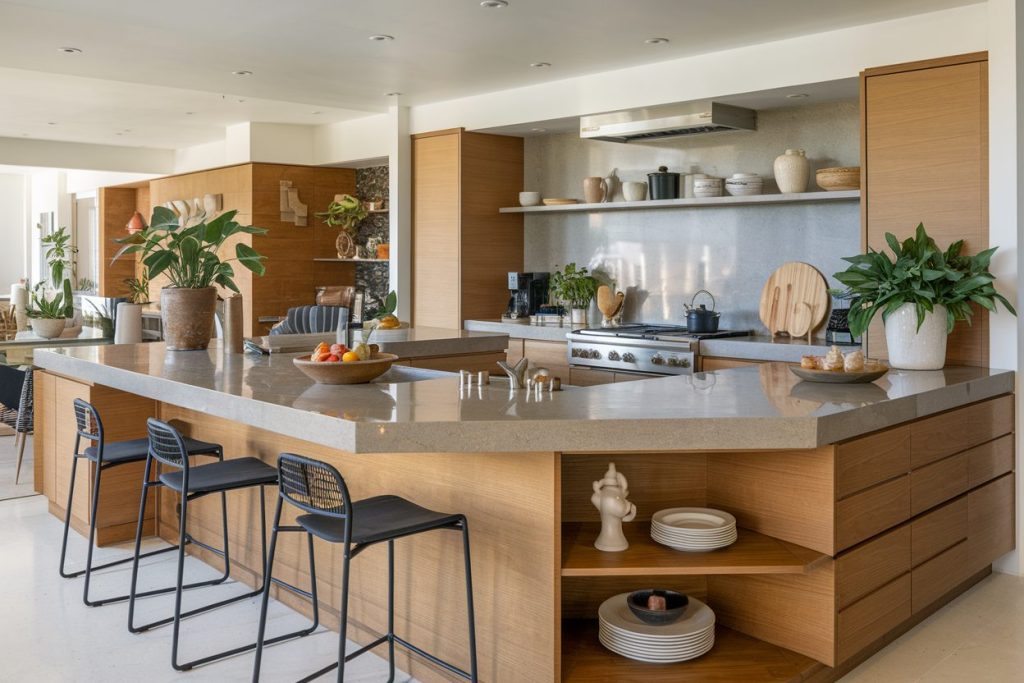 l shaped kitchen with island​