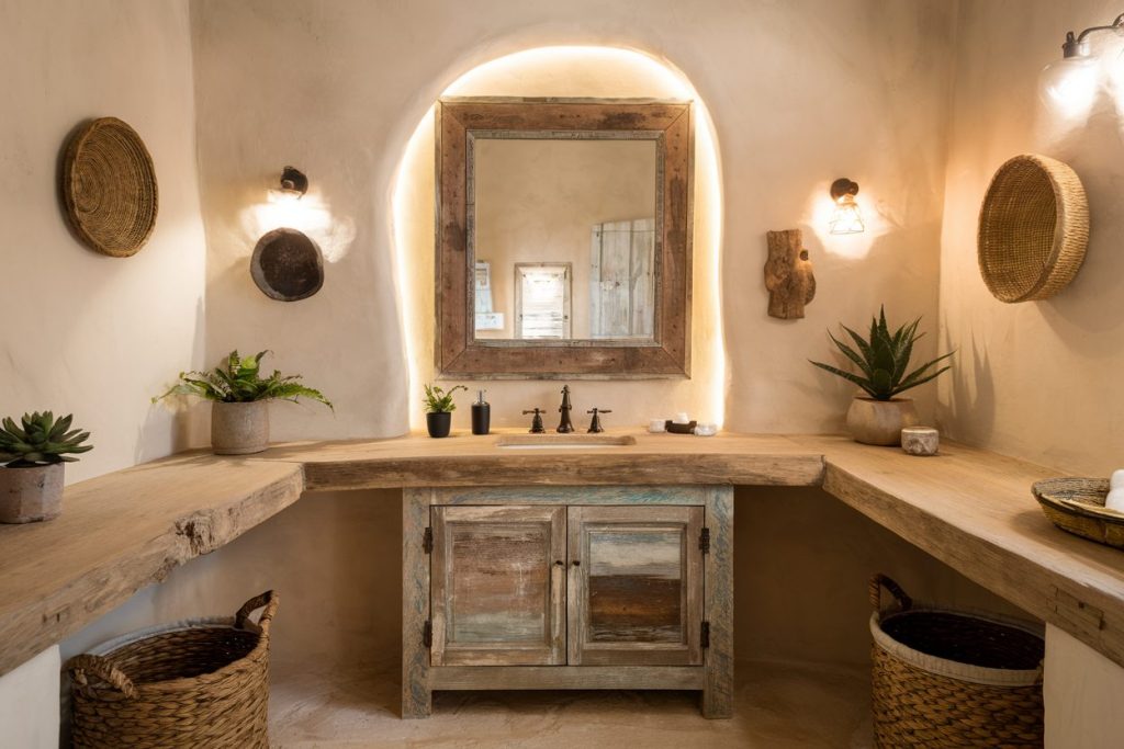 rustic powder room vanity​