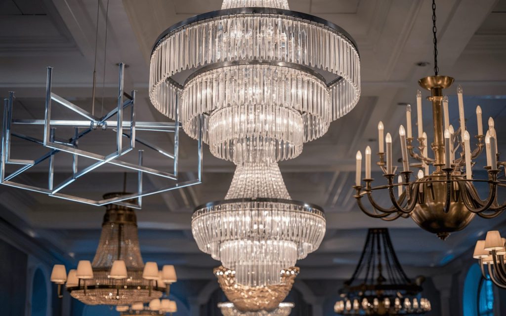 variety of exquisite chandeliers