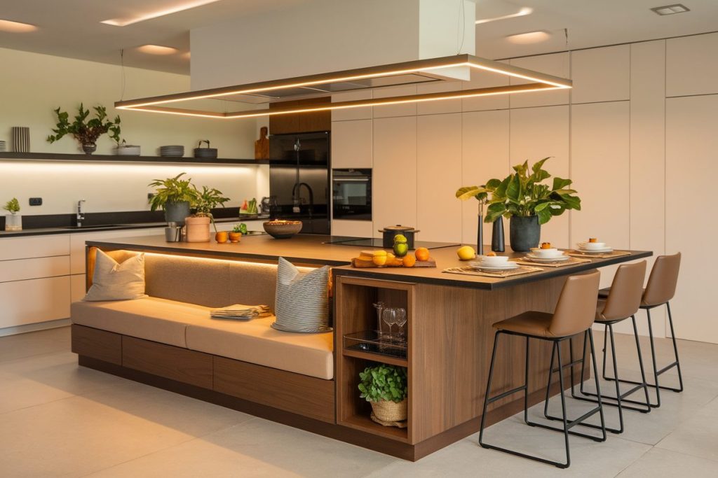 kitchen island with built in seating​