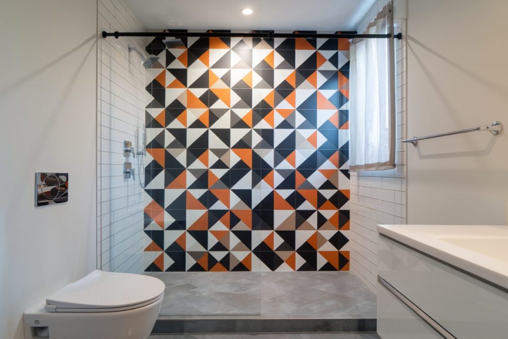 geometric shower curtain​