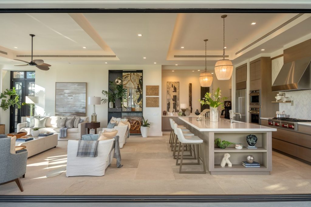 open concept kitchen living room