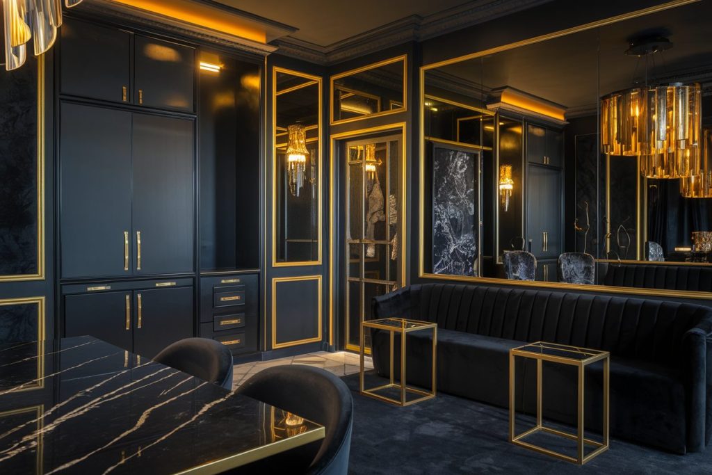 interior design black and gold