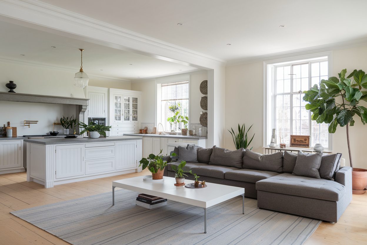 open concept kitchen living room