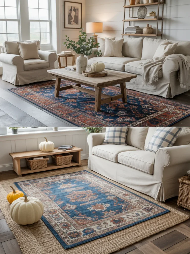 Blue Area Rugs for Living Rooms
