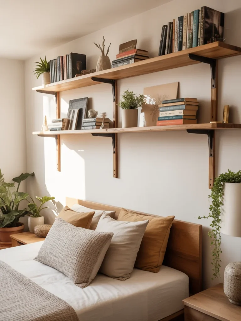 DIY shelf projects for budget-friendly upgrades with wooden shelves and black brackets